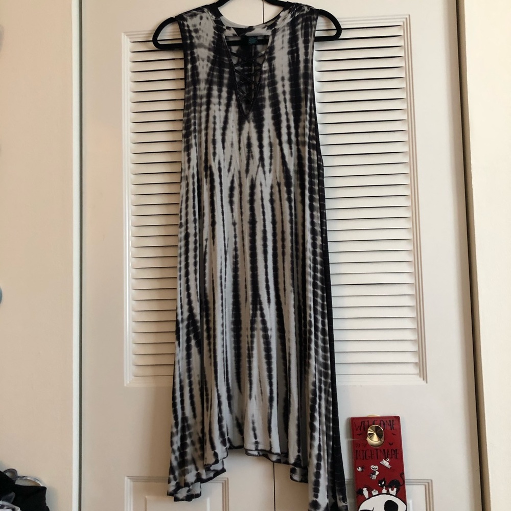 Rue21 plus tie dye lattice neck midi swing dress